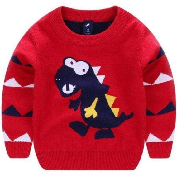 Pull Couleur Dinosaure Rouge