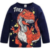 T-shirt à manches longues Dinosaure Monstre T-Rex - bleu marine