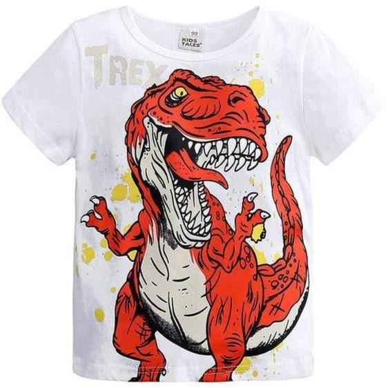 T-shirt Dinosaure Monstre T-Rex - blanc
