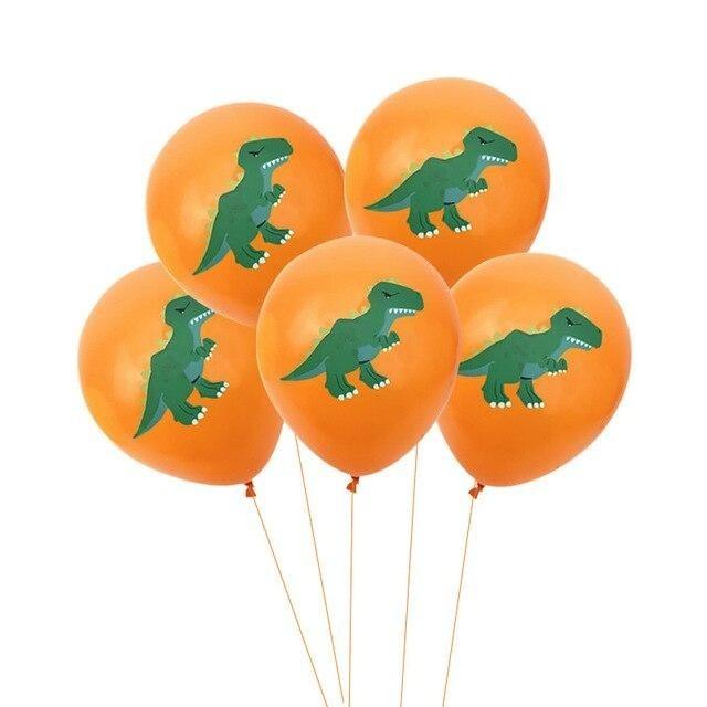 Ballons Anniversaire Dinosaure Oranges