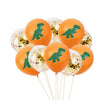 Ballons Anniversaire Dinosaure Confetti Orange