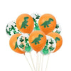 Ballons Anniversaire Dinosaure Confetti Orange Vert