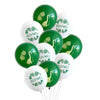 Ballons Anniversaire Dinosaure Verts Foncés et Blancs