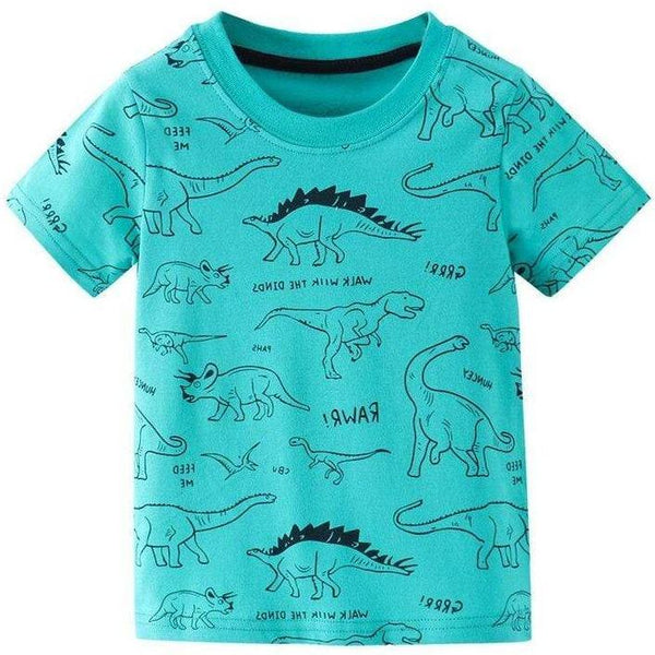 T-Shirt Dinosaure Turquoise